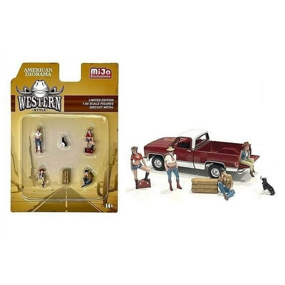 Figures Set Western Style, Multi- - American Diorama 76485MJ - 1/64 scale Figurine - Diorama Accessory
