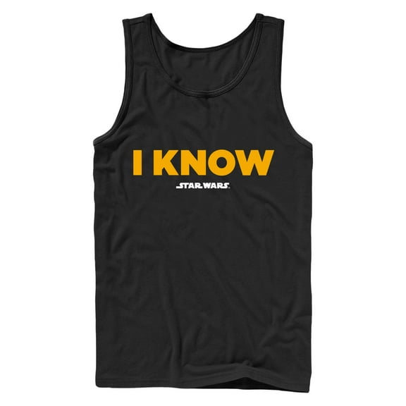 Men's Star Wars Han Solo I Know  Tank Top Black Small