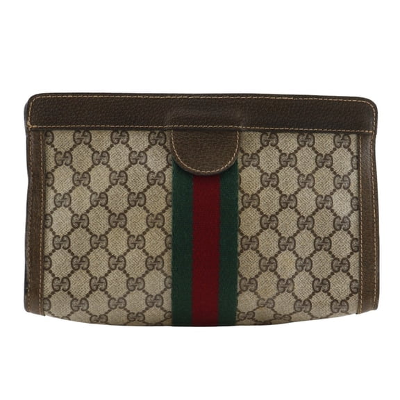 Pre-Owned Gucci Sherry Line clutch bag/pouch, Parfum, novelty, GG Plus x leather,... (Good)