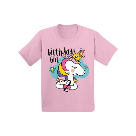 Awkward Styles Birthday Girl Toddler Shirt Princess Unicorn Tshirt for Girls Unicorn Gifts for 2 Year Old Girl 2nd Birthday Party Outfit Unicorn Birthday Party for Toddler Girls 2nd Birthday (Best Two Year Old Birthday Gifts)