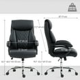 thumbnail image 3 of HOMCOM PU Leather Office Chair with Spring Padding, Desk Chair, Black, 3 of 10