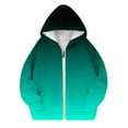 thumbnail image 3 of Girls' Active Pullover New Teen Girls Zip up Hoodies Fleece Lined Thermal Jacket Casual Long Sleeve Hooded Sweatshirts Fall Gradient Coat Army Green 12-13 Years, 3 of 4
