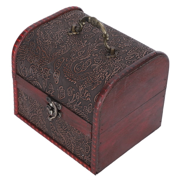 Caja Del Tesoro, Caja De Almacenamiento De Madera Decorativa Fácil De Agarrar Y Transportar Para Regalo De Cumpleaños De Boda Decoración Del Hogar Para Accesorios De Fotografía ANGGREK 6003A-03--L