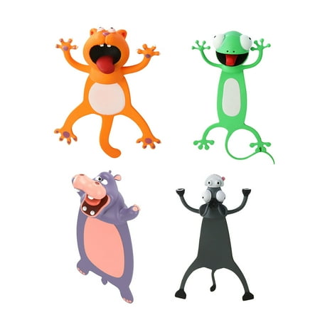 

Stereo Bookmark 4PCS Gift Animal Kawaii Bookmark Student 3D Cartoon Wacky Office & Stationery