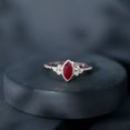thumbnail image 5 of Natural Ruby Solitaire Promise Ring with Diamond for Women - AAA Grade, 18K White Gold, US 5.50, 5 of 9
