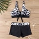 thumbnail image 5 of Trajes de baño Amzcrzy Tankini para mujer, bikini para mujer, traje de baño dividido con estampado grande, falda de bikini, traje de baño dividido, traje de baño negro, XL, 5 of 6