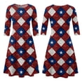 thumbnail image 6 of BOMYJESK Womens Maxi Dress 250th Anniversary USA Flag Floral A-Line Dress 4th July 2026 Summer Dresses Boho Independence Day Casual Evening Dress for Party Navy 2XL, 6 of 6