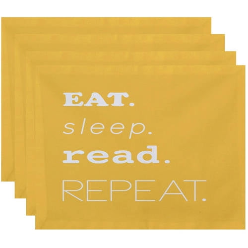 Simply Daisy 18" x 14" My Mantra Word Print Placemats, Set of 4