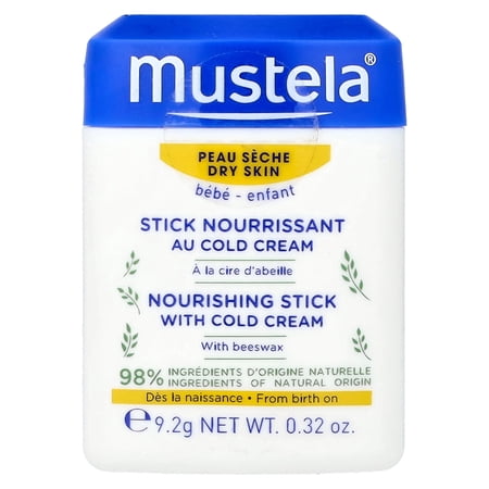 Mustela Nourishing Stick with Cold Cream, Dry Skin, 0.32 oz (9.2 g)