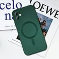 thumbnail image 4 of Magnetic case for iPhone 12 Mini Phone Case for Women, Matte Luxury Soft Metallic Luster Design with Camera Lens Protector, Compatible with Magsafe Case for iPhone 12 Mini 5.4" - Green, 4 of 11