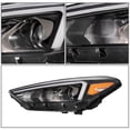 thumbnail image 3 of Fit for 2019 2020 2021 Hyundai Tucson Headlight Halogen Black Housing Driver LH, 3 of 8