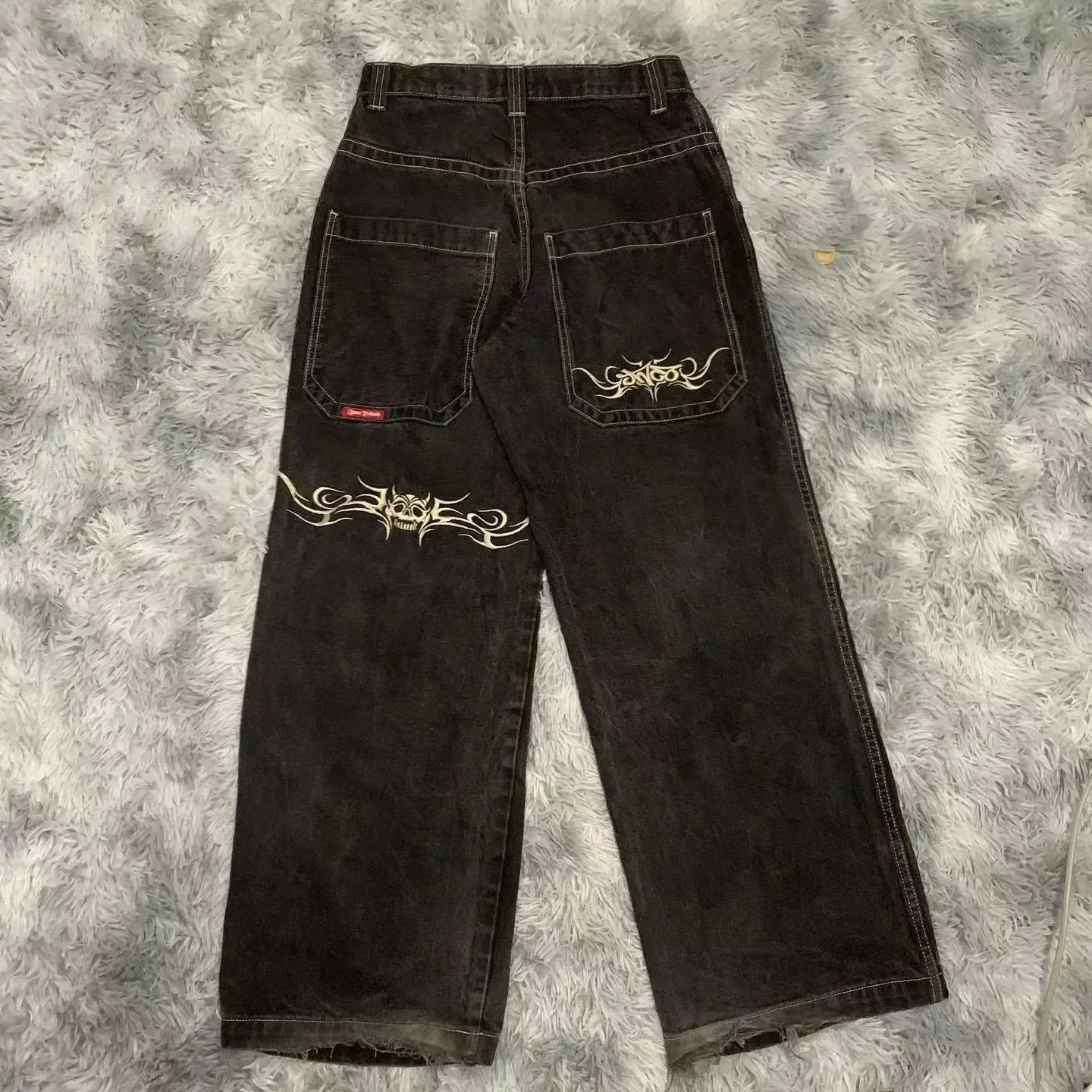 JNCO high quality Embroidered Hip Hop Y2K baggy jeans Tribal Jeans