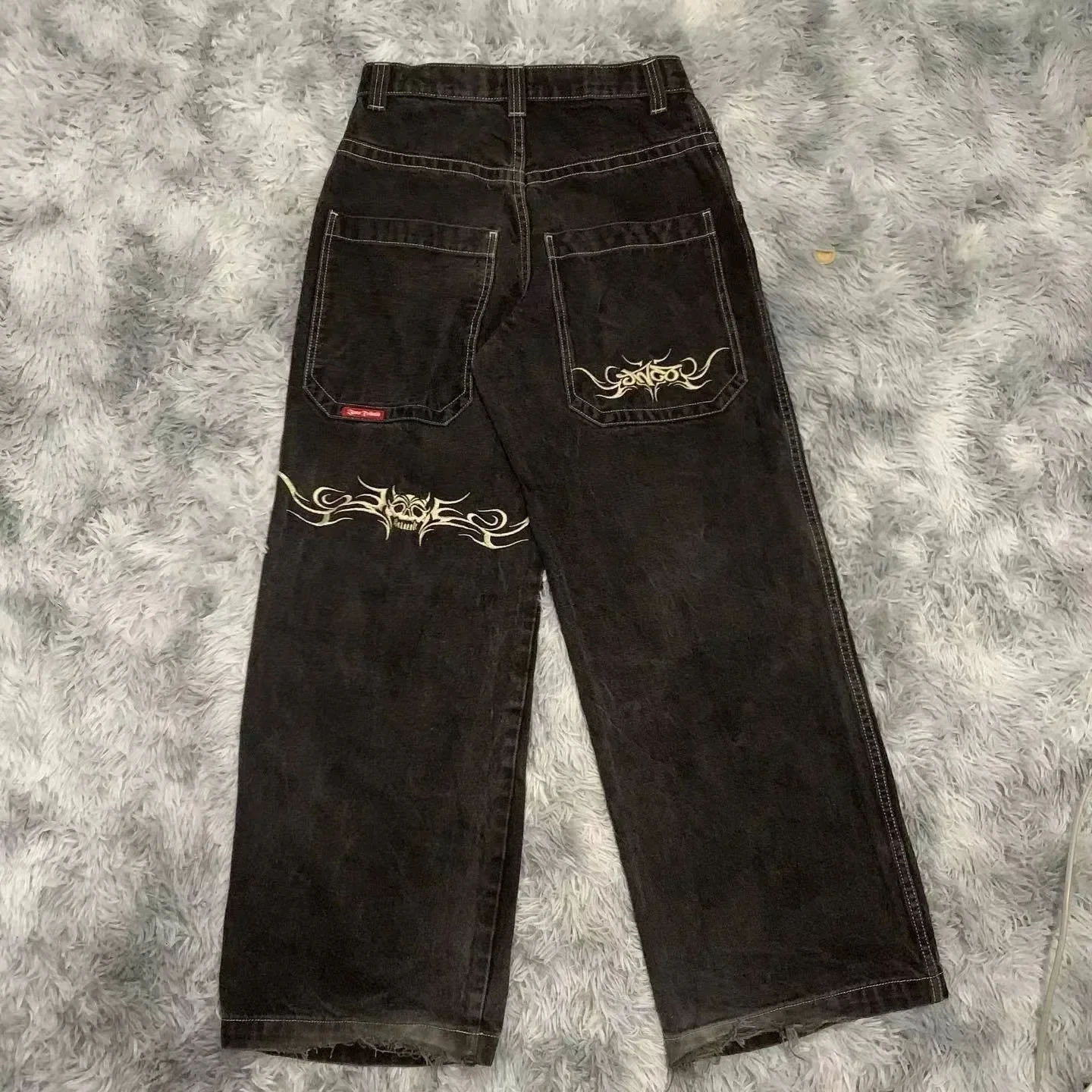 JNCO high quality Embroidered Hip Hop Y2K baggy jeans Tribal Jeans