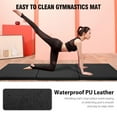 thumbnail image 2 of NiamVelo 6'x2'x1.5" Gymnastics Mat Folding Tumbling Mats 3-Fold Gymnastics Equipment PU Leather Exercise Mat Yoga Mat with Carrying Handles for Home Workout Outdoor, Black, 2 of 10