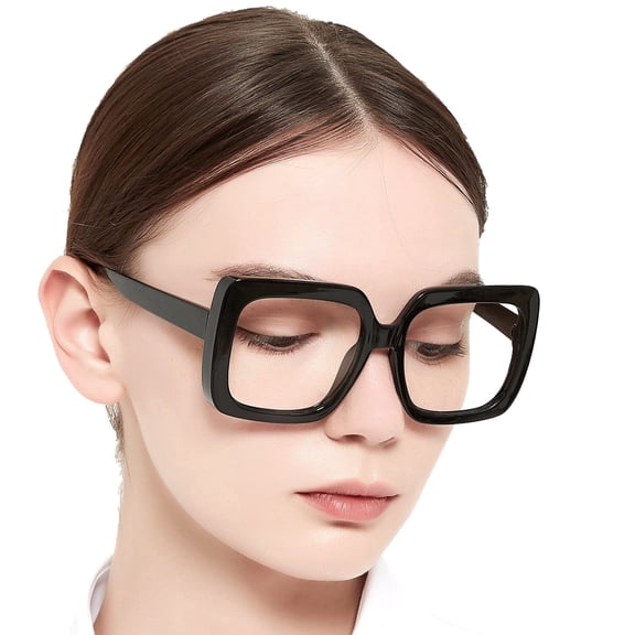 OCCI CHIARI Reading Glasses Oversized Reader (Black) with Arylic Lens