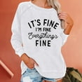 thumbnail image 2 of IROINNID Women's Long Sleeve Sweatshirt Round Neck Mid-Length Print Leisure Winter Sexy Pocket Tops Regular Sweatshirt Pullover, White, 2 of 6