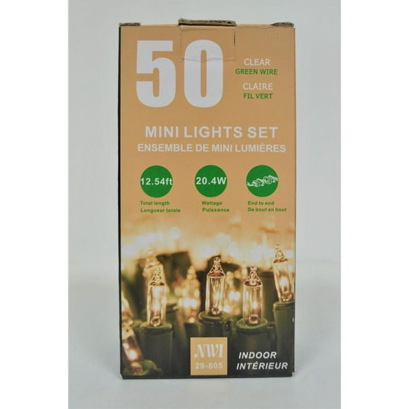 50 Lt Indoor Mini Light Set (Clear Bulbs) - Set of 2
