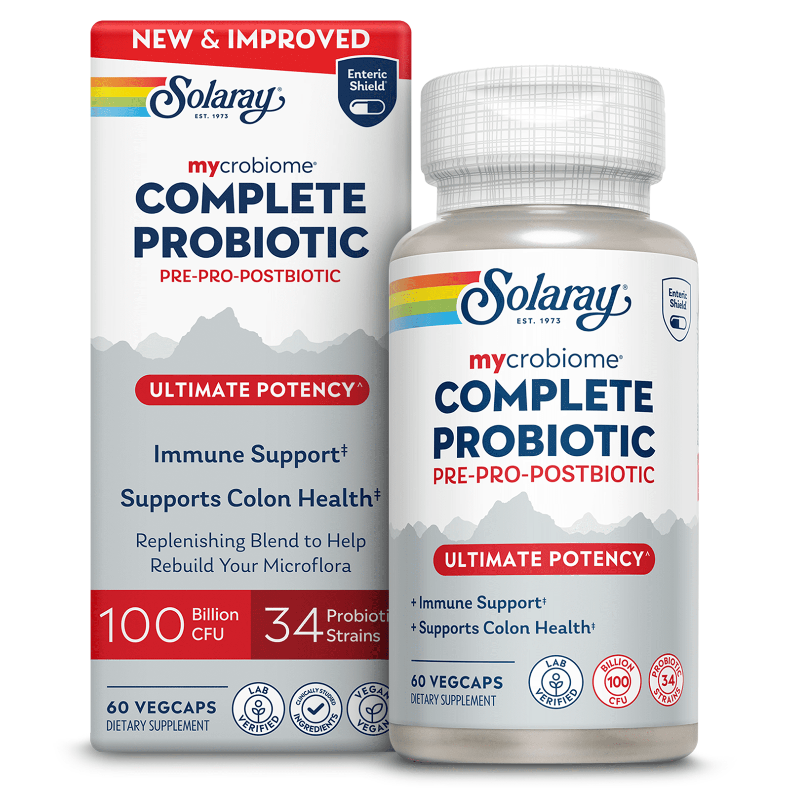 SOLARAY Mycrobiome Complete Ultimate Potency Probiotic, 60 VegCaps