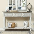 thumbnail image 2 of LuxenHome Distressed White Wood and Metal 3-Drawer 1-Shelf Console and Entry Table, 2 of 10
