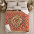 thumbnail image 5 of Bohemian Floral Pumpkin Bat Autumn Festive, Festive Botanical Garden Scene, Warm Flannel Blanket for Sunroom and Reading Nook, Garden Lovers Thanksgiving Gift, Artistic Home Decor, 5 of 9