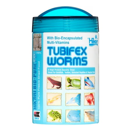 Hikari Bio-Pure Tubifex Worms Freeze Dried Freshwater Tropical Fish Food, 0.78