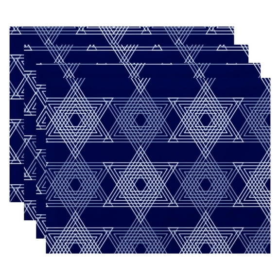Simply Daisy 18" x 14" Star Light Geometric Print Placemats, Set of 4