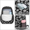 thumbnail image 2 of Paisley and Floral Black Pattern 17" Waterproof Oxford School Backpacks for Teens, S-Shape Padded Straps, for School, Travel, Hiking, Camping, 2 of 2