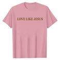 thumbnail image 3 of NAMTYQX Plus Size Tops for Women Oversize Patterned Cool Round Neck Muster Cute Boxy Fit Short Sleeve Stretch Tshirts Shirts for Women Graphic Pink Size 2XL, 3 of 5