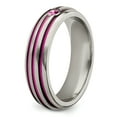 thumbnail image 6 of Edward Mirell Titanium Trpl Groove Pink Anodized & Pink Sapphire Ring, 6 of 7