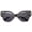 Black / Smoke, variant on sunglassLA - Women's Bold Round Lens Half Frame Cutout Cat Eye Sunglasses - 50mm