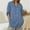 Blue, variant on Busydd Womens Tops Vintage Button Down Denim Shirts Turndown Collar V Neck Denim Tops 3/4 Length Sleeve Womens Tops Spring Casual Stylish Solid Color Loose Fit Work Office Blouses