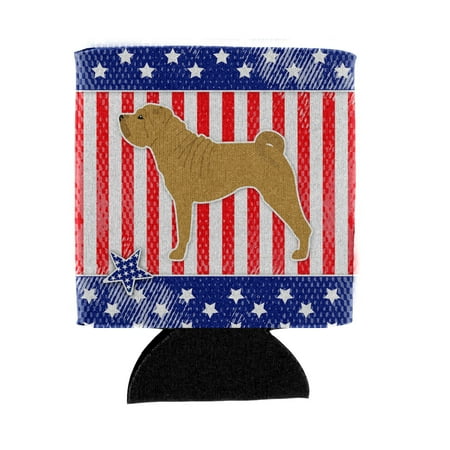 

Carolines Treasures BB3352CC USA Patriotic Shar Pei Can or Bottle Hugger Can Hugger multicolor