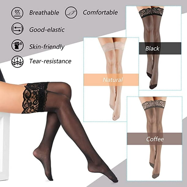 Over The Knee Socks Lace Stockings Club Daily Sheer Silicone