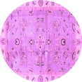 thumbnail image 1 of Ahgly Company Indoor Round Oriental Purple Traditional Area Rugs, 5' Round, 1 of 4