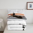 thumbnail image 4 of American Flag Bedding Sets Twin, Camo Aircraft Comforter Set Vintage Retro Stars And Stripes Down Comforter Airplane Army Force Theme Duvet Set With 1 Pillowcase, White Grey, 4 of 6