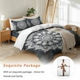 thumbnail image 7 of Abstract Flowers Ethnic Bedding Duvet Cover Set Queen Size 4 Pieces Blue Wood Grain Bedding Set with Zipper Closure, 1 Comforter Cover 90x92 Inches 1 Flat Sheet & 2 Pillow Cases, 7 of 7