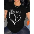 thumbnail image 1 of T-Shirt Imprimé Amour à la Mode pour la Saint-Valentin - Haut à Manches Courtes Col Rond Décontracté - Léger et Respirant pour Garde-Robe Printemps & Été, 1 of 8