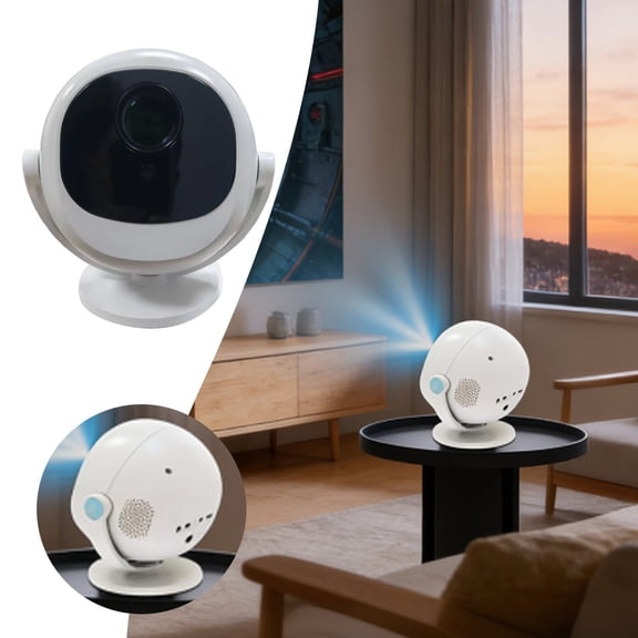 BotaniNest 360° Portable Smart Projector 5G WiFi Smart 360° Rotatable Projector 720p Support Full Mini Projectors With Stereo