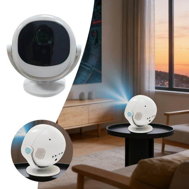 BotaniNest Projecteur Intelligent Portable 360° 5G WiFi Projecteur Rotatif Intelligent 360° 720p Support Projecteurs Mini Complets avec Stéréo
