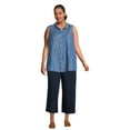 thumbnail image 3 of Terra & Sky Women's Plus Size Sleeveless Camp Shirt, 3 of 5