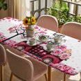 thumbnail image 3 of Valentine's Day Table Cloths for 8 Foot Rectangle Tables, Love Tree Branch Truck Roses Romantic Patio Waterproof Elastic Fitted Tablecloths, Washable Rectangular Table Cover for Camping, 3 of 8