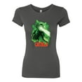 thumbnail image 2 of Catzilla Parody Taking Over City | Womens Cat Lover Slim Fit Junior Tee, Dark Grey, Large, 2 of 3