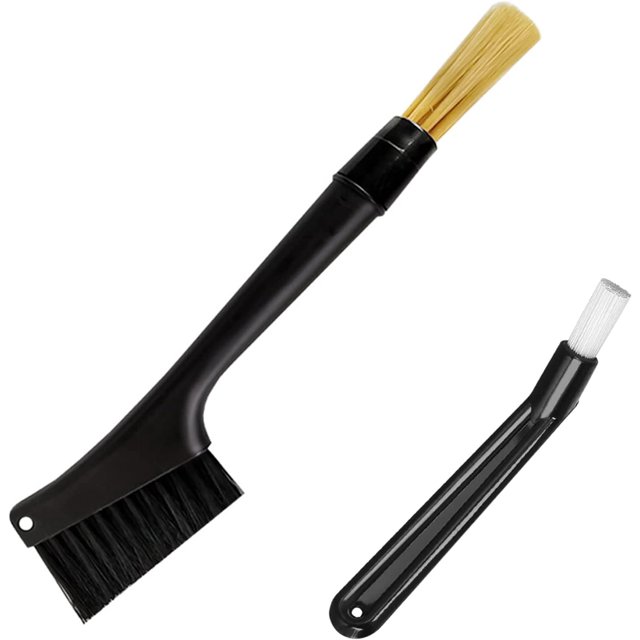 Brosse pour Machine à Expresso, Brosse de Nettoyage pour Machine à Expresso, Moulin à Café, Brosse à Poussière, Brosse de Nettoyage Double Extrémité, Ensemble d'Outils à Café 2 Pcs