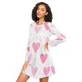 thumbnail image 3 of FORMRS Womens Long Sleeve Nightgowns Crew Neck Sleep Shirt Soft Pajamas Sizes S-3XL, Geometric Love, 3 of 8