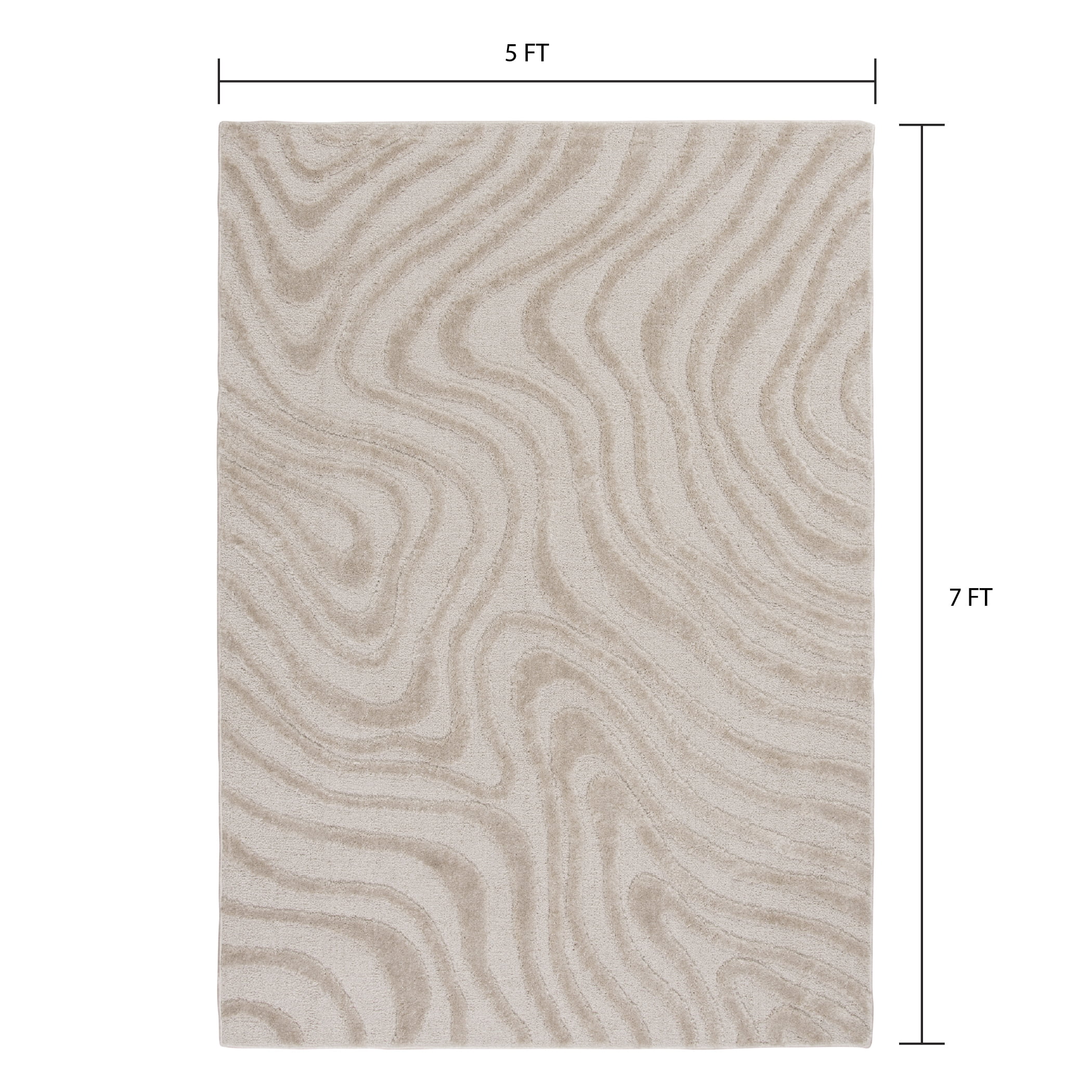 Mainstays High Low Swirl Indoor Area Rug, 5'x7'