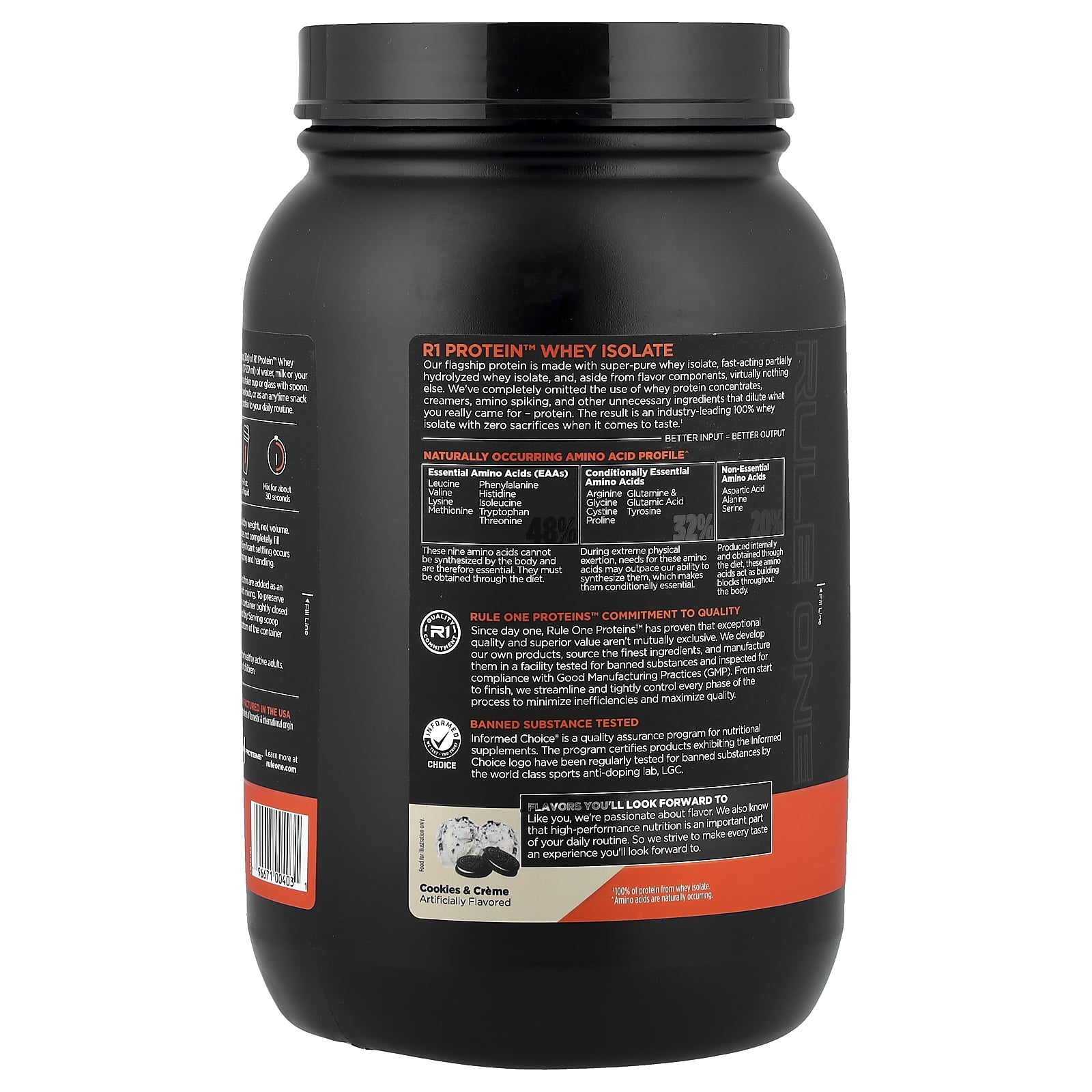 R1 Protein 30 serv Cookies & Crème - Walmart.com