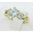 thumbnail image 3 of Women's Three Stone Wedding Ring 2.24Ct Round Cut Simulated Diamond 14k Yellow Gold Plated, 3 of 5