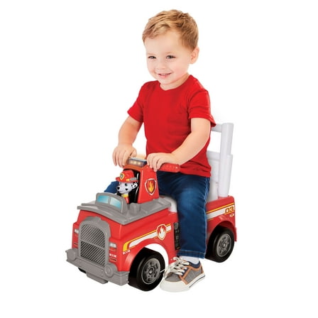 Paw Patrol Marshall Fire Truck Kids' Push Ride-On with Lights and Sounds for Ages 2 to 4 Ages