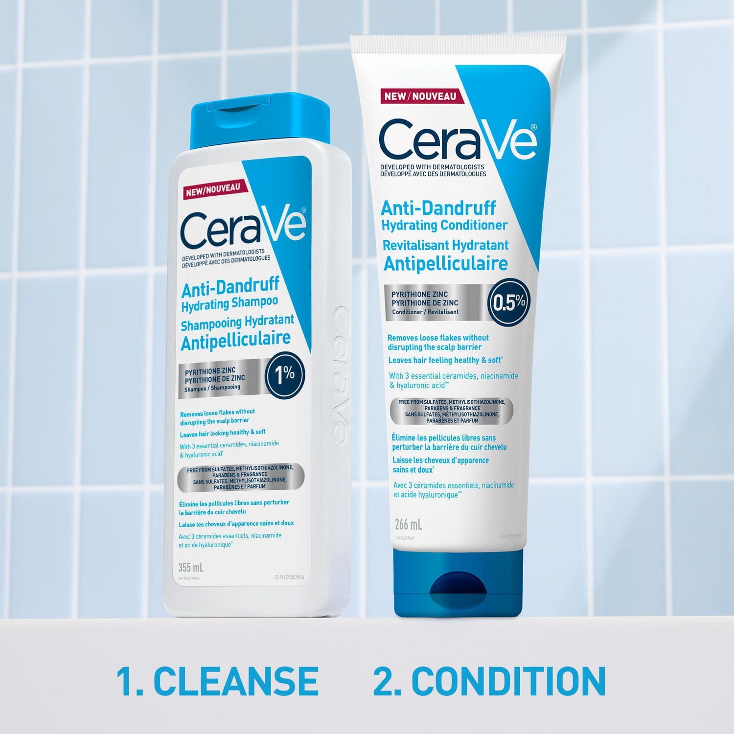 CeraVe Anti Dandruff Hydrating Shampoo for Men & Women, Gently Cleanses Scalp & Hair While Reducing Flakes, Itchiness, and Irritation, 355mL, Reduces dandruff flakes