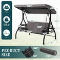 thumbnail image 3 of Magic Union Outdoor Porch Swing with Canopy, 3 Person Patio Porch Swing Chairs with Stand, Porch Bed Swing with Removable Cushion for Patio, Garden, Poolside,Gray, 3 of 8